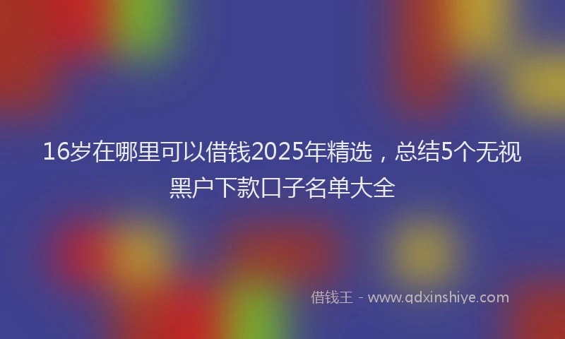 16岁在哪里可以借钱2025年精选，总结5个无视黑户下款口子名单大全
