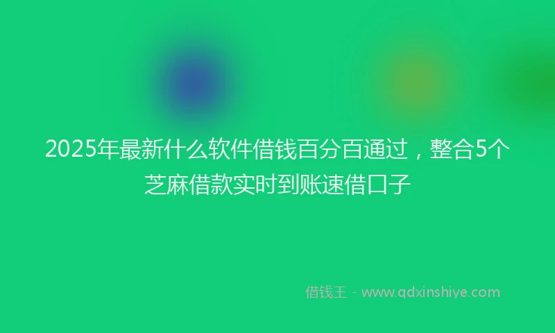 2025年最新什么软件借钱百分百通过，整合5个芝麻借款实时到账速借口子