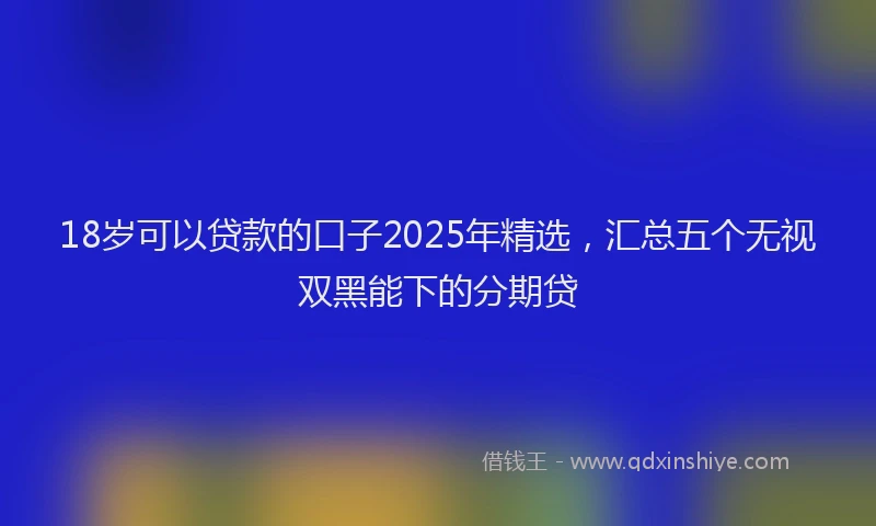 18岁可以贷款的口子2025年精选，汇总五个无视双黑能下的分期贷