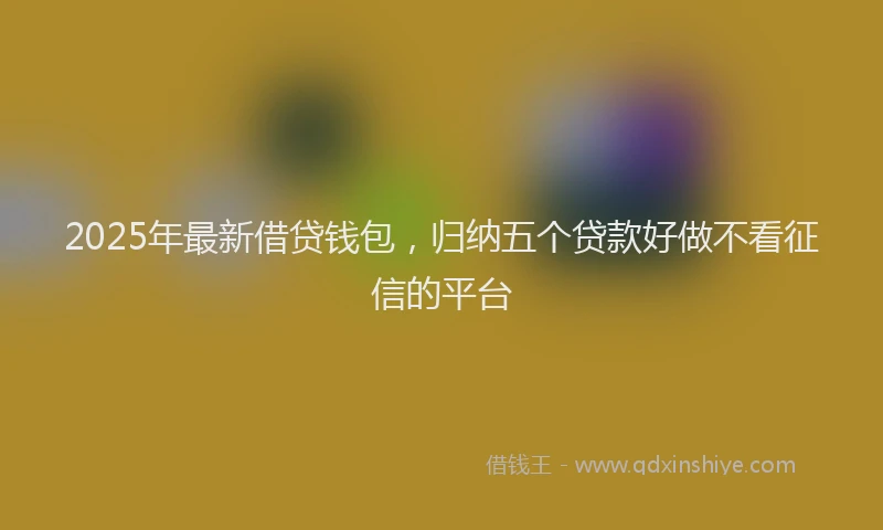 2025年最新借贷钱包，归纳五个贷款好做不看征信的平台