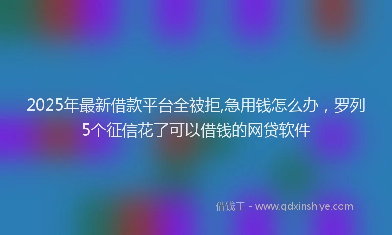 2025年最新借款平台全被拒,急用钱怎么办，罗列5个征信花了可以借钱的网贷软件