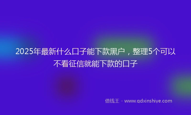 2025年最新什么口子能下款黑户，整理5个可以不看征信就能下款的口子