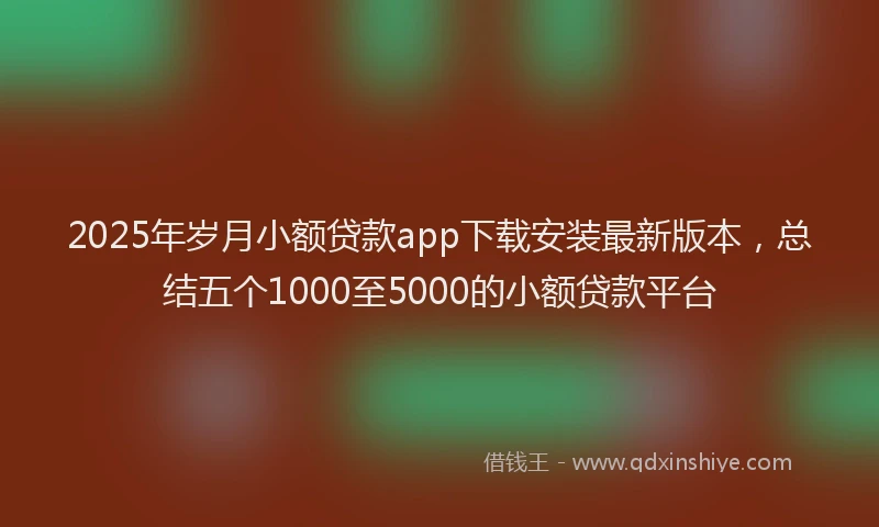 2025年岁月小额贷款app下载安装最新版本，总结五个1000至5000的小额贷款平台