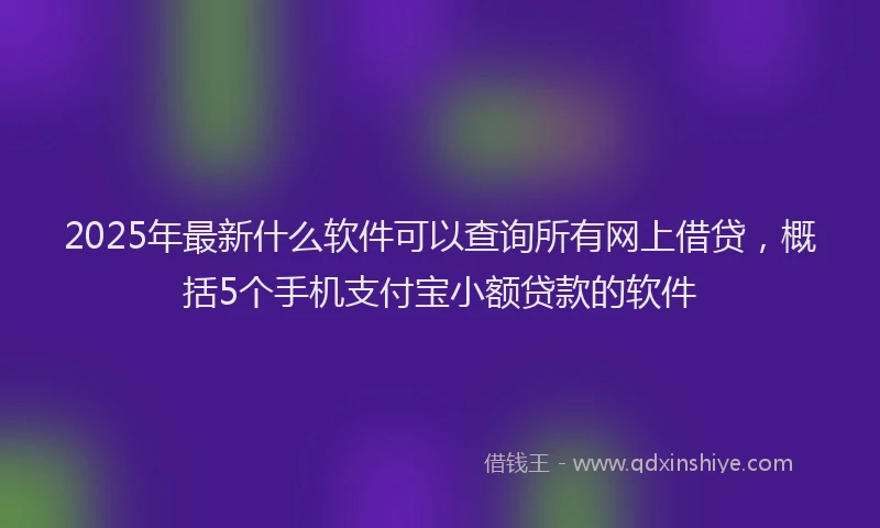 2025年最新什么软件可以查询所有网上借贷，概括5个手机支付宝小额贷款的软件