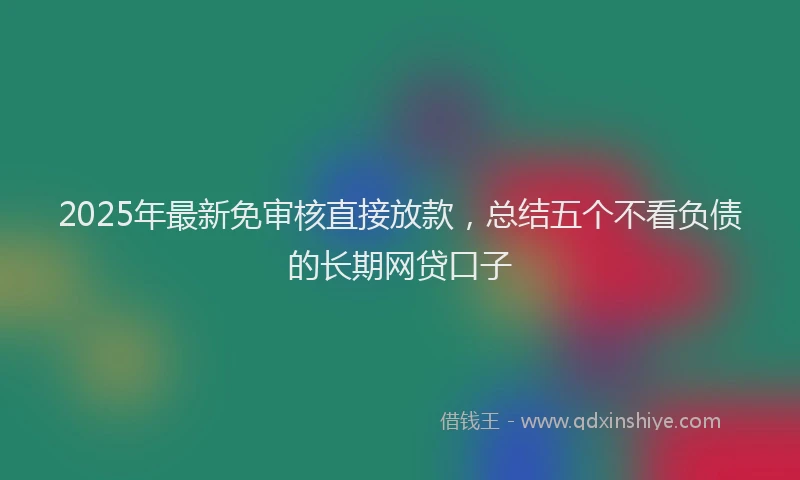 2025年最新免审核直接放款，总结五个不看负债的长期网贷口子