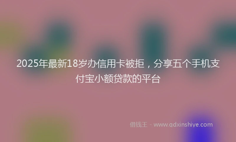 2025年最新18岁办信用卡被拒，分享五个手机支付宝小额贷款的平台