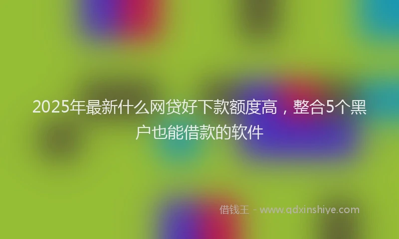 2025年最新什么网贷好下款额度高，整合5个黑户也能借款的软件