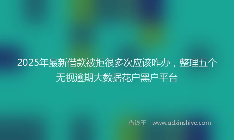 2025年最新借款被拒很多次应该咋办，整理五个无视逾期大数据花户黑户平台