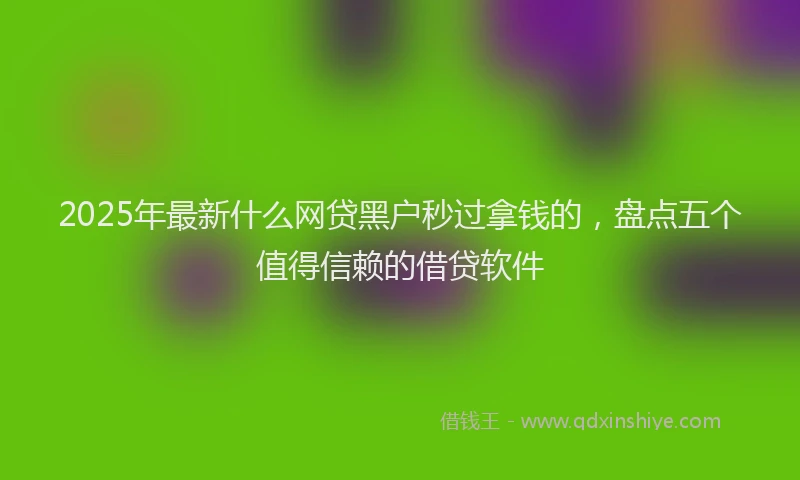 2025年最新什么网贷黑户秒过拿钱的，盘点五个值得信赖的借贷软件