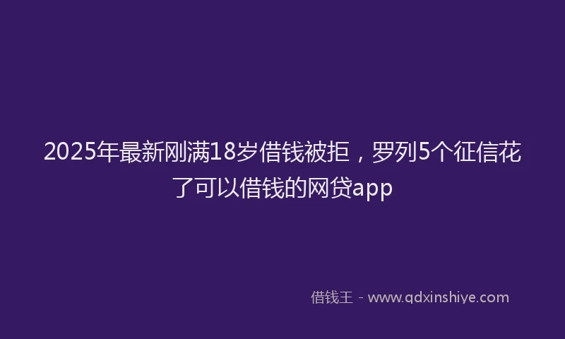 2025年最新刚满18岁借钱被拒，罗列5个征信花了可以借钱的网贷app