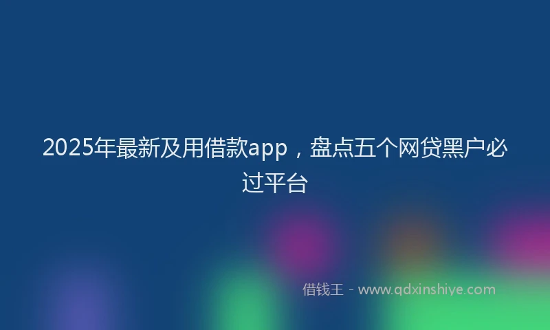 2025年最新及用借款app，盘点五个网贷黑户必过平台