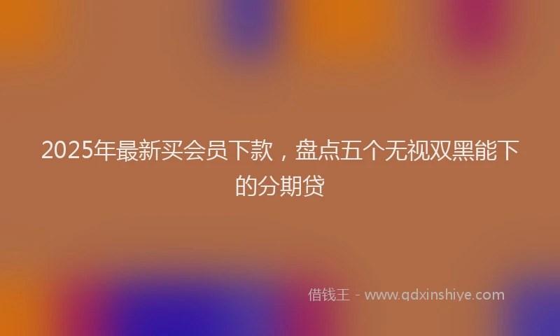 2025年最新买会员下款，盘点五个无视双黑能下的分期贷
