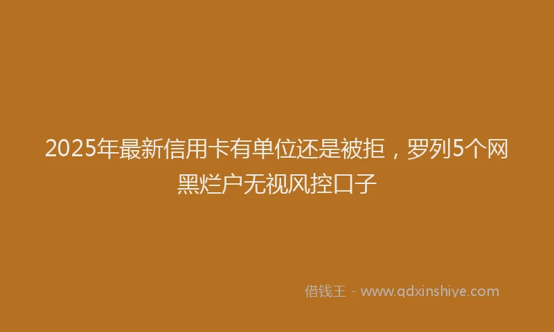 2025年最新信用卡有单位还是被拒，罗列5个网黑烂户无视风控口子