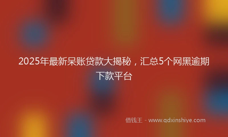 2025年最新呆账贷款大揭秘，汇总5个网黑逾期下款平台