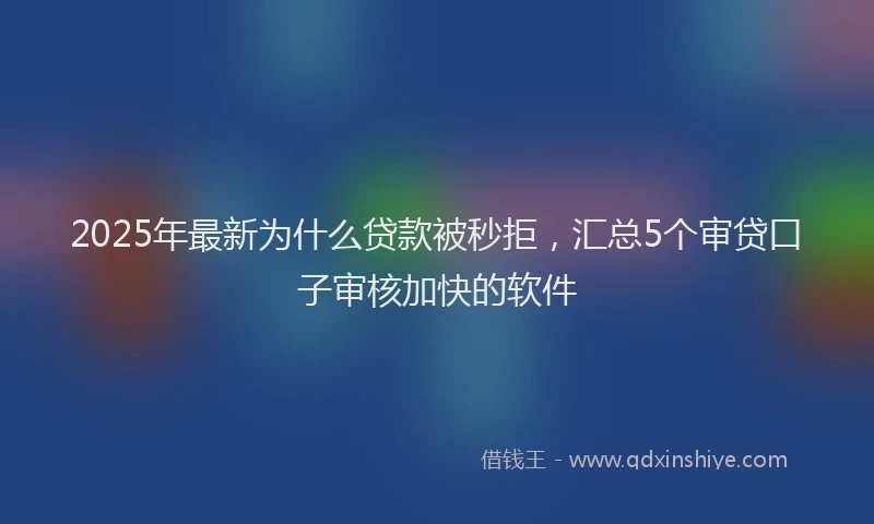 2025年最新为什么贷款被秒拒，汇总5个审贷口子审核加快的软件