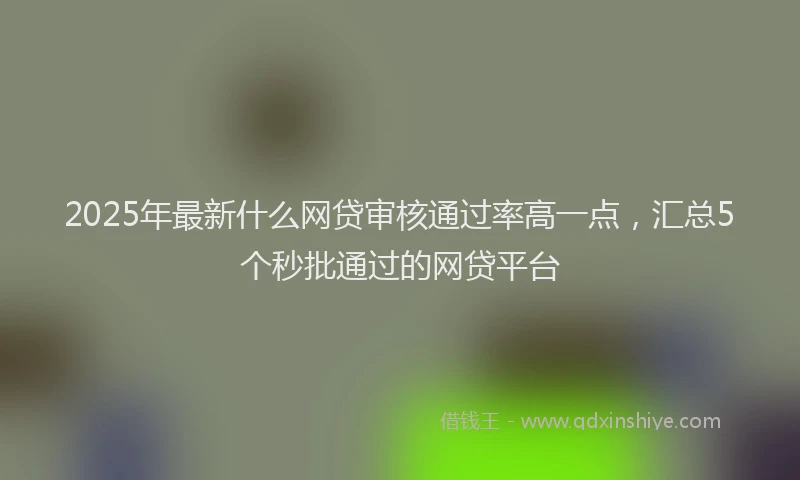 2025年最新什么网贷审核通过率高一点，汇总5个秒批通过的网贷平台