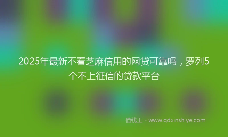 2025年最新不看芝麻信用的网贷可靠吗，罗列5个不上征信的贷款平台