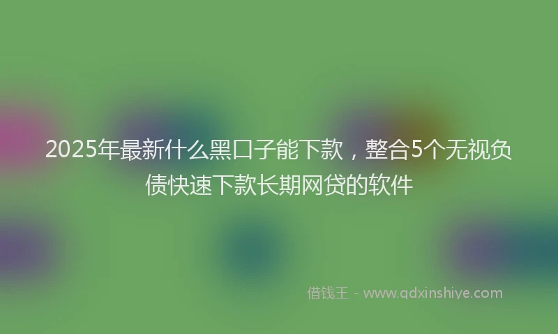 2025年最新什么黑口子能下款，整合5个无视负债快速下款长期网贷的软件