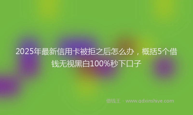 2025年最新信用卡被拒之后怎么办，概括5个借钱无视黑白100%秒下口子