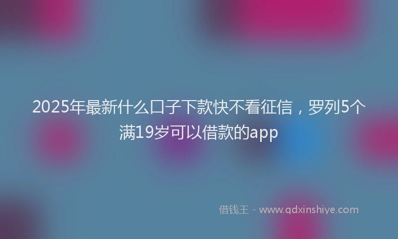2025年最新什么口子下款快不看征信，罗列5个满19岁可以借款的app