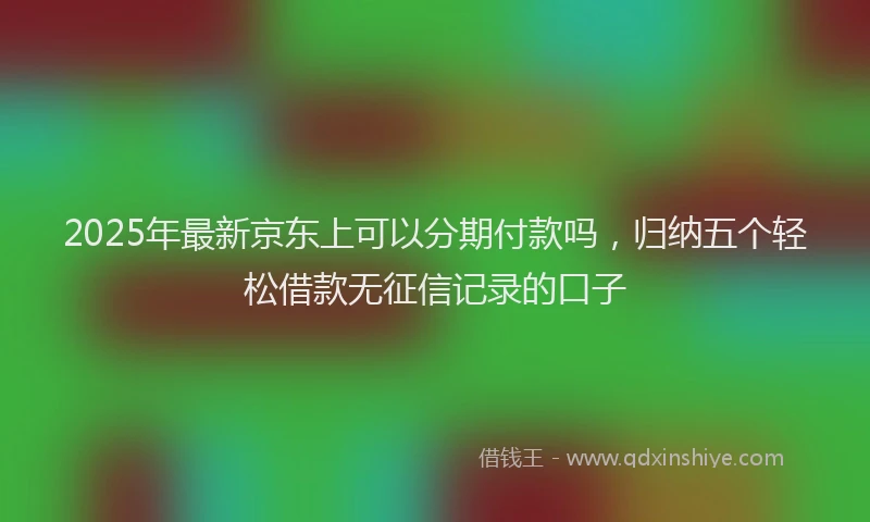 2025年最新京东上可以分期付款吗，归纳五个轻松借款无征信记录的口子