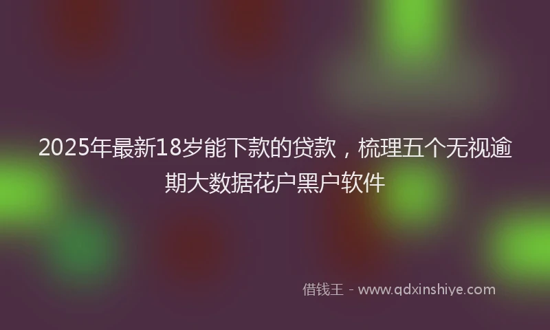 2025年最新18岁能下款的贷款，梳理五个无视逾期大数据花户黑户软件