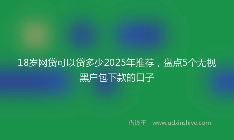 18岁网贷可以贷多少2025年推荐，盘点5个无视黑户包下款的口子