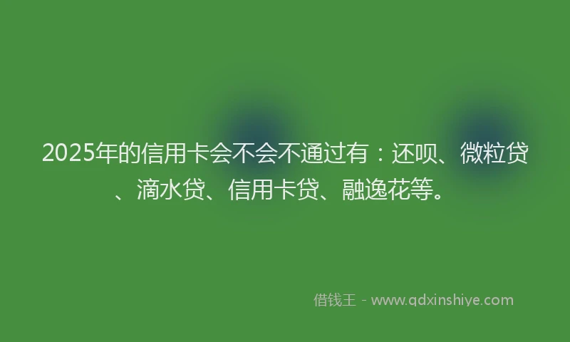 2025年的信用卡会不会不通过有：还呗、微粒贷、滴水贷、信用卡贷、融逸花等。