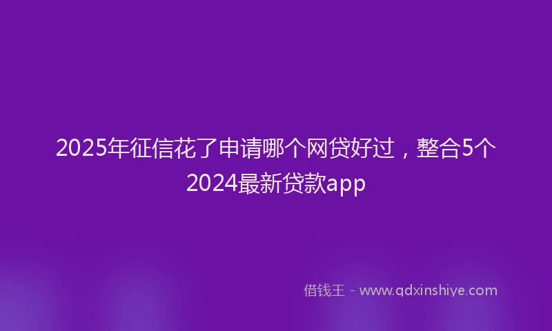 2025年征信花了申请哪个网贷好过，整合5个2024最新贷款app