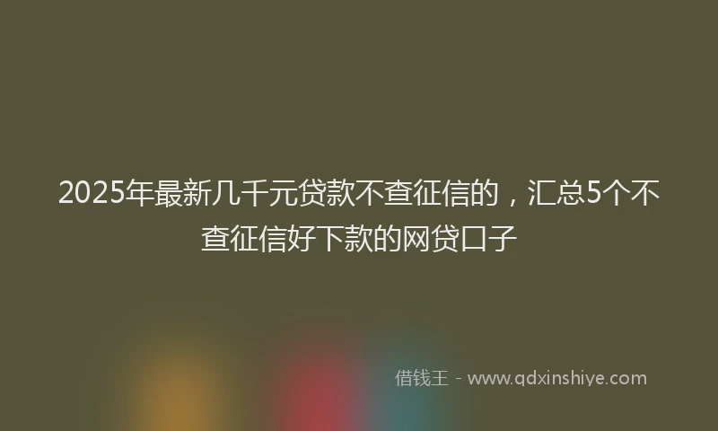 2025年最新几千元贷款不查征信的，汇总5个不查征信好下款的网贷口子