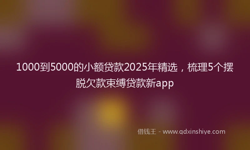 1000到5000的小额贷款2025年精选，梳理5个摆脱欠款束缚贷款新app