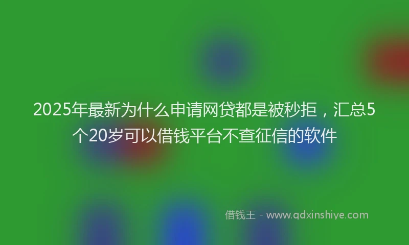 2025年最新为什么申请网贷都是被秒拒，汇总5个20岁可以借钱平台不查征信的软件