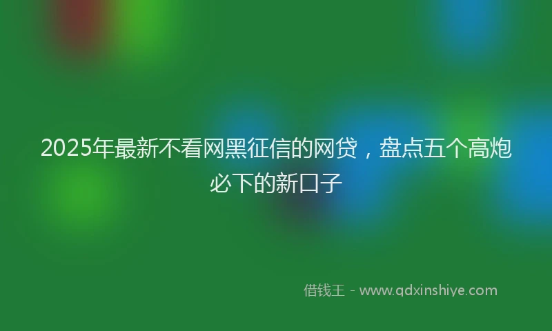 2025年最新不看网黑征信的网贷，盘点五个高炮必下的新口子