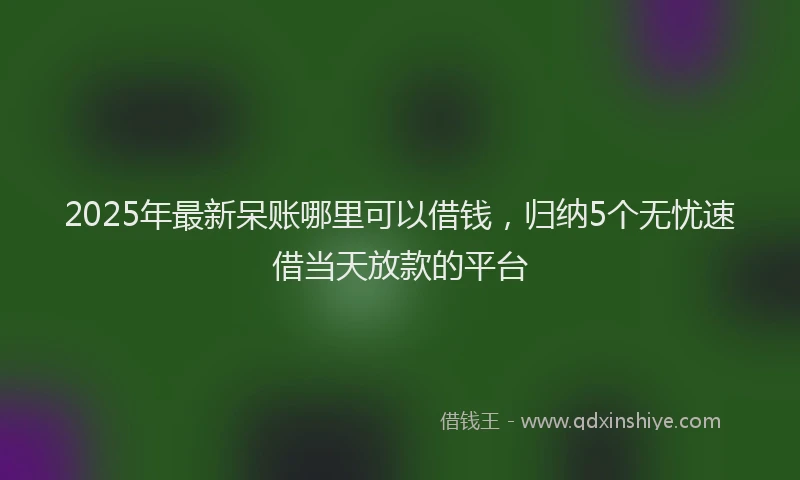 2025年最新呆账哪里可以借钱，归纳5个无忧速借当天放款的平台