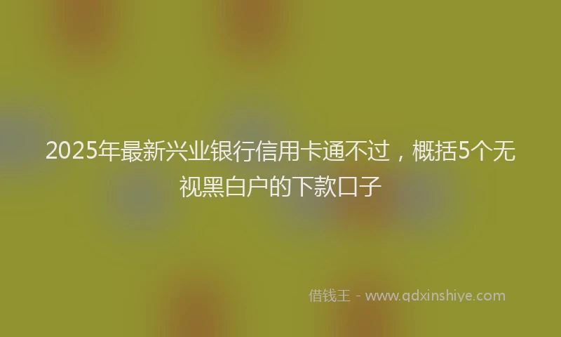 2025年最新兴业银行信用卡通不过，概括5个无视黑白户的下款口子