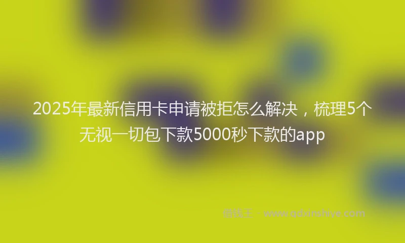 2025年最新信用卡申请被拒怎么解决，梳理5个无视一切包下款5000秒下款的app