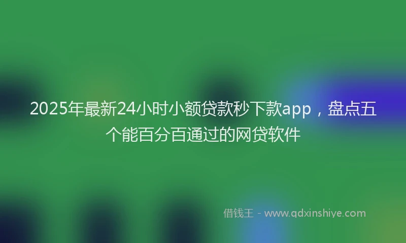 2025年最新24小时小额贷款秒下款app，盘点五个能百分百通过的网贷软件