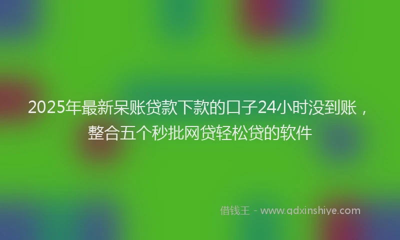 2025年最新呆账贷款下款的口子24小时没到账，整合五个秒批网贷轻松贷的软件