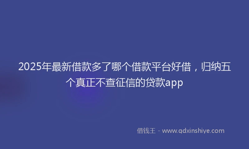 2025年最新借款多了哪个借款平台好借，归纳五个真正不查征信的贷款app