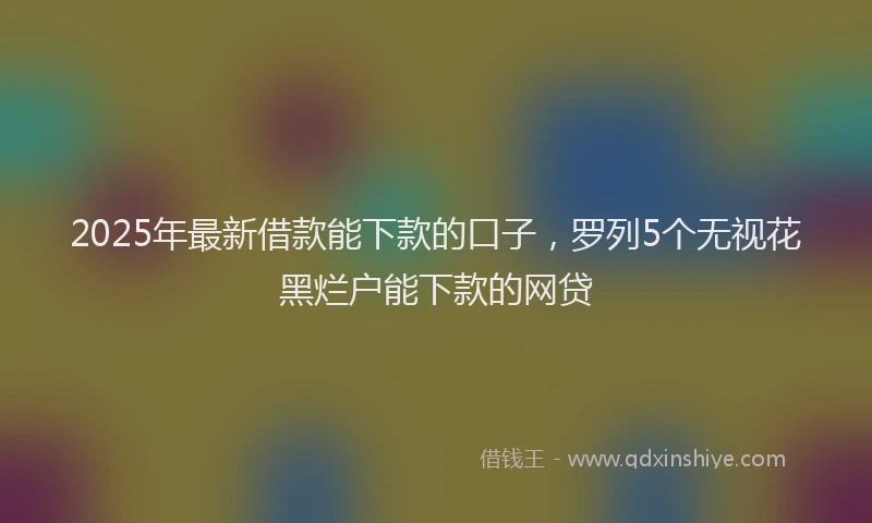 2025年最新借款能下款的口子，罗列5个无视花黑烂户能下款的网贷