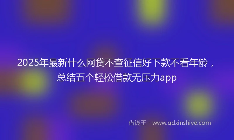 2025年最新什么网贷不查征信好下款不看年龄，总结五个轻松借款无压力app