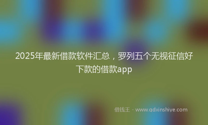2025年最新借款软件汇总，罗列五个无视征信好下款的借款app