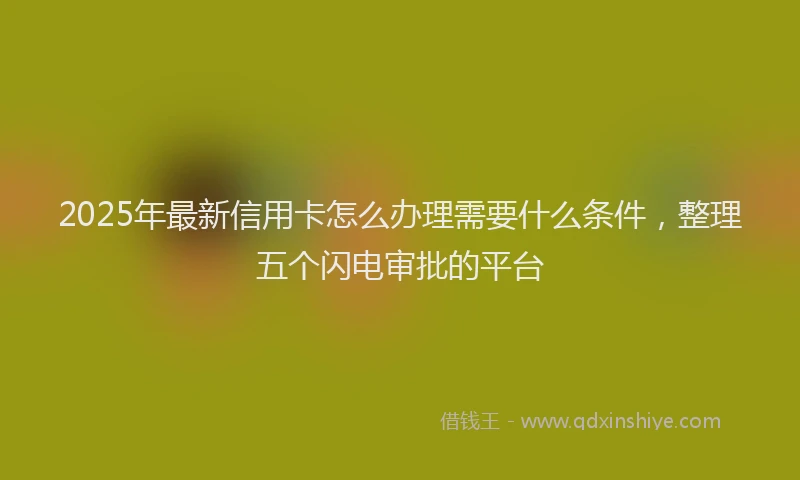 2025年最新信用卡怎么办理需要什么条件，整理五个闪电审批的平台