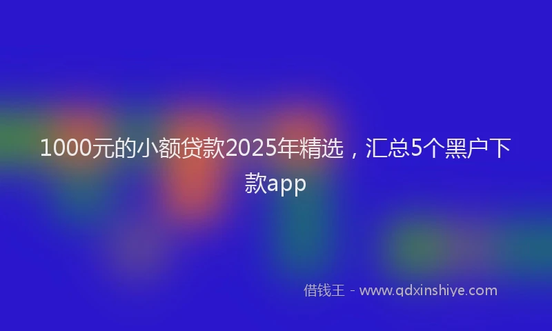 1000元的小额贷款2025年精选，汇总5个黑户下款app