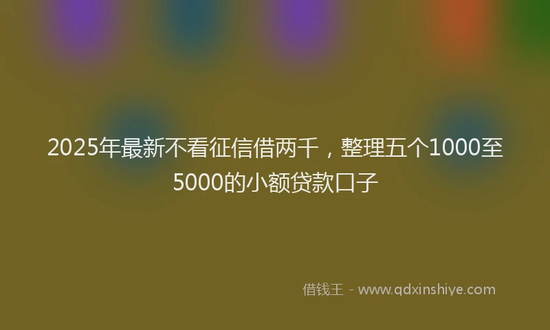 2025年最新不看征信借两千，整理五个1000至5000的小额贷款口子