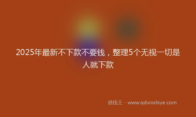 2025年最新不下款不要钱，整理5个无视一切是人就下款