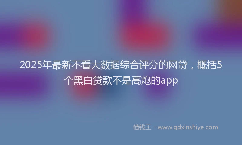 2025年最新不看大数据综合评分的网贷，概括5个黑白贷款不是高炮的app
