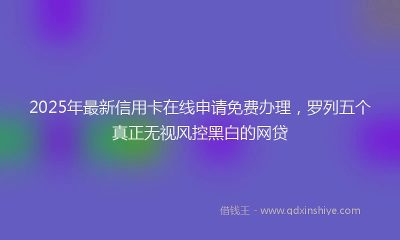 2025年最新信用卡在线申请免费办理，罗列五个真正无视风控黑白的网贷