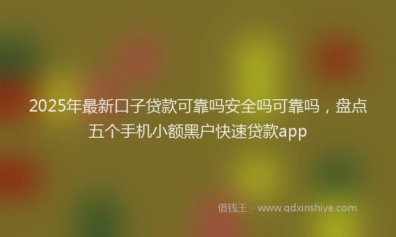 2025年最新口子贷款可靠吗安全吗可靠吗，盘点五个手机小额黑户快速贷款app