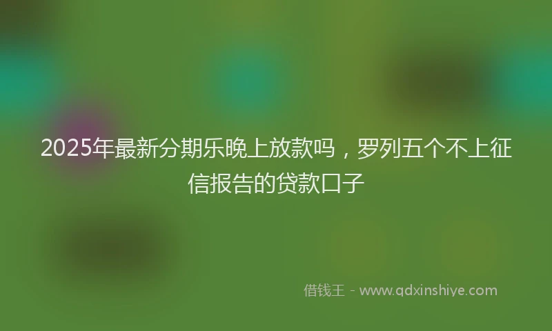 2025年最新分期乐晚上放款吗，罗列五个不上征信报告的贷款口子